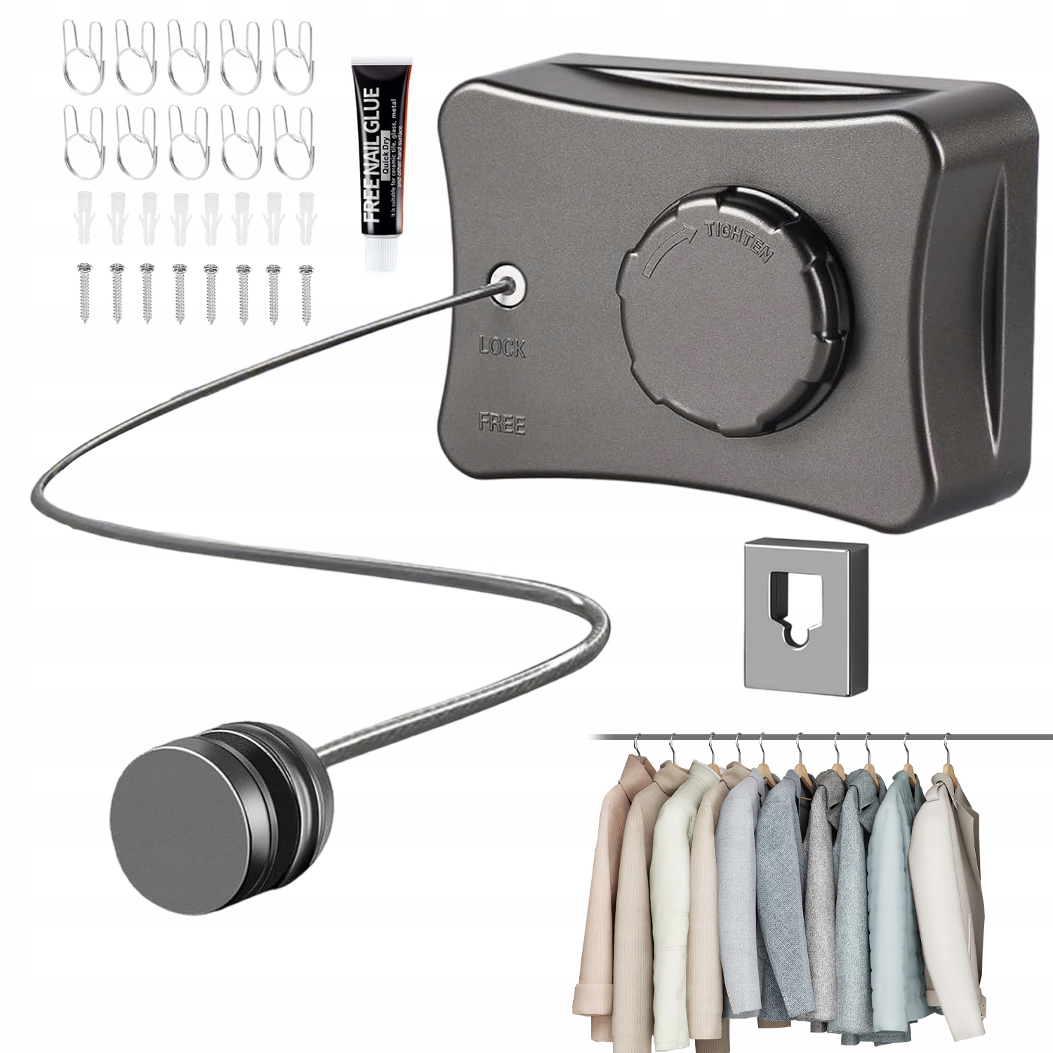 Levně Nástěnné Prádelní Lanko Nastavitelné Z Nerezové Oceli Pro Dům A Balkon