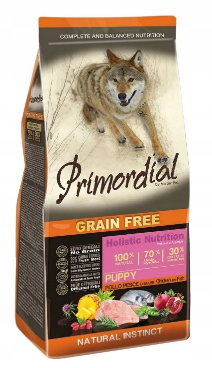 Levně Krmivo pro psy Primordial Dog Grain Free Puppy 12 kg