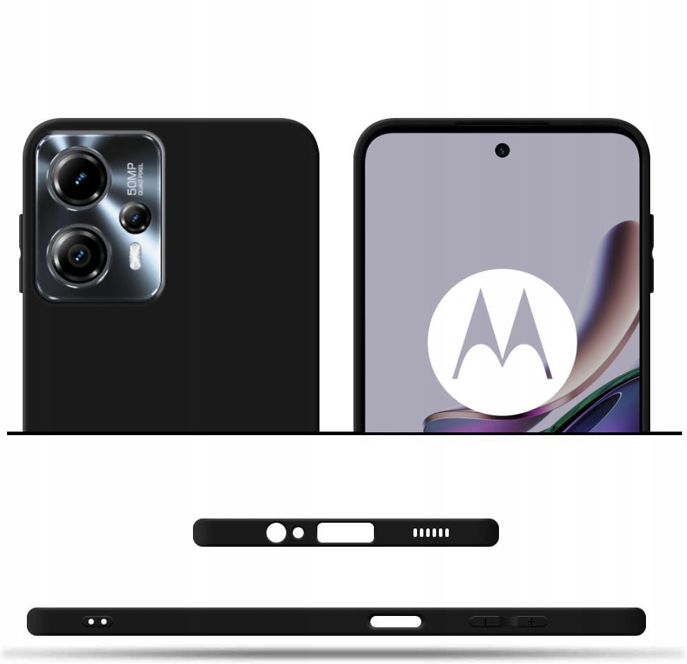 ETUI do MOTOROLA MOTO G13 / G23 MATOWE SLIM SOFT MATT CASE SLIM + SZKŁO 9H Marka TelForceOne