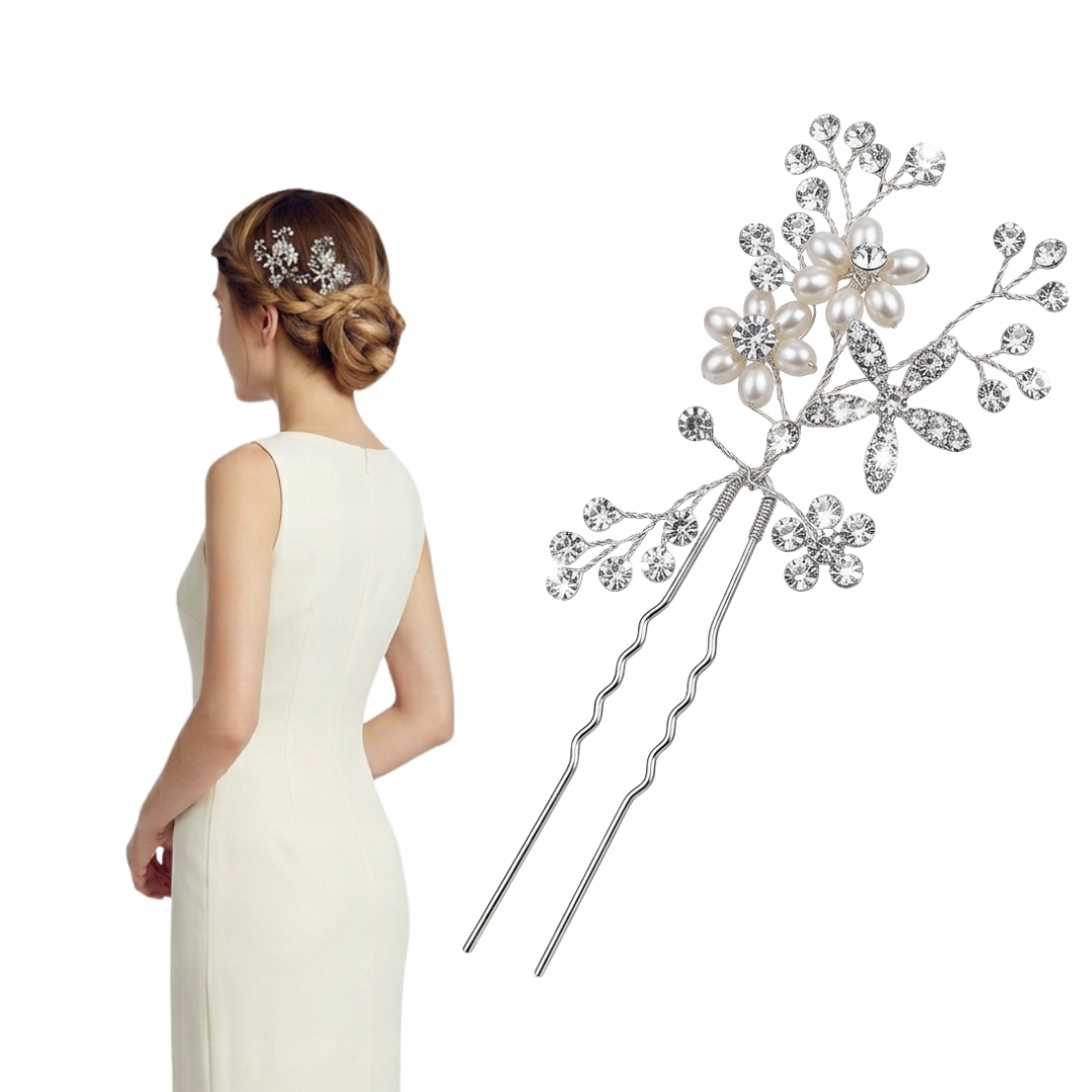 Dámská svatební ozdoba do vlasů Hřebínek Perly Krystaly Dekorace Tiára Sponka