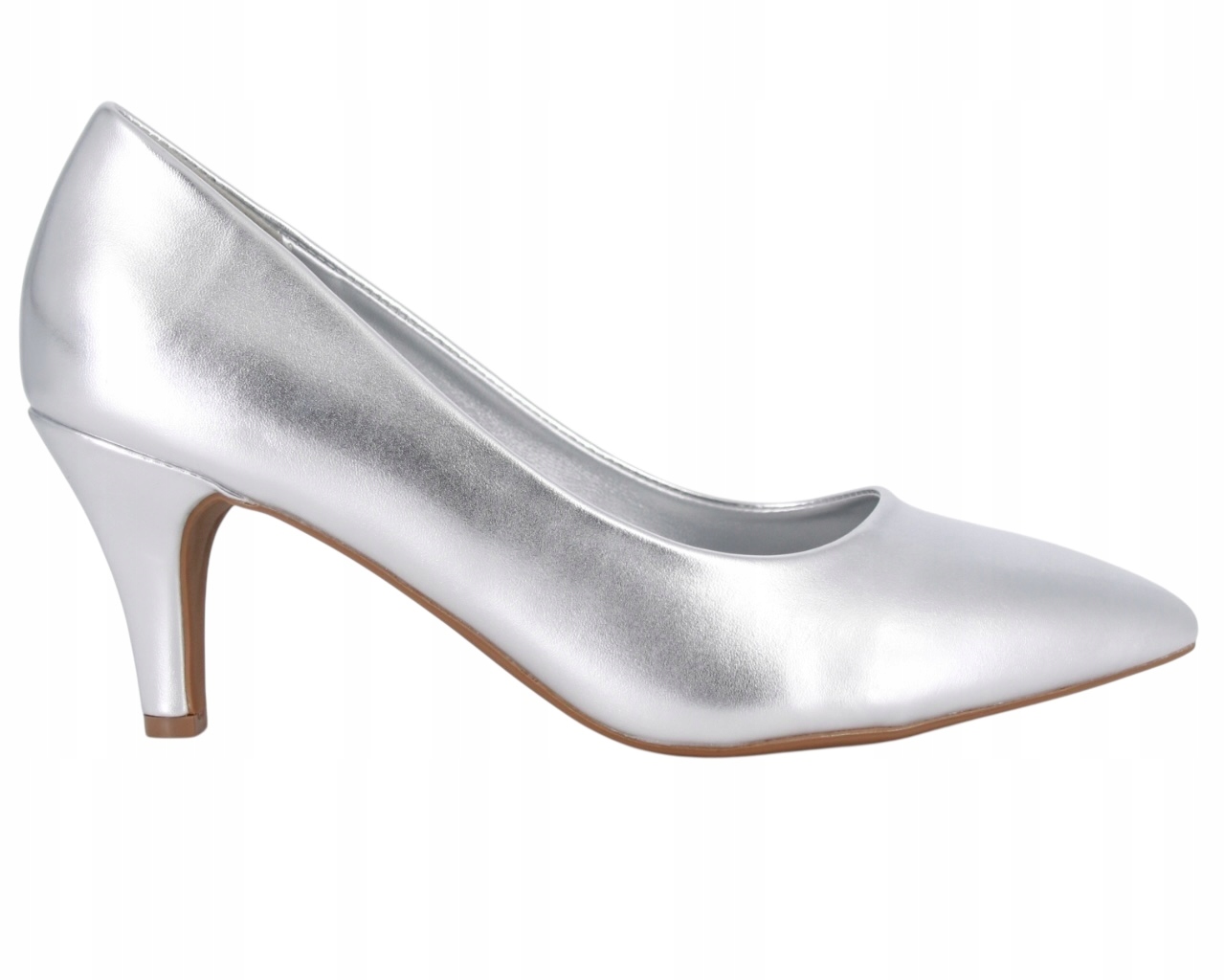 Lodičky Na Nízkém Podpatku 7,5 CM, Lodičky, Pohodlné Dámské Stříbrné Boty, Velikost 43