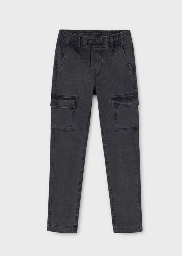 Mayoral 7534 Spodnie Jeansowe Cargo Szare r.160