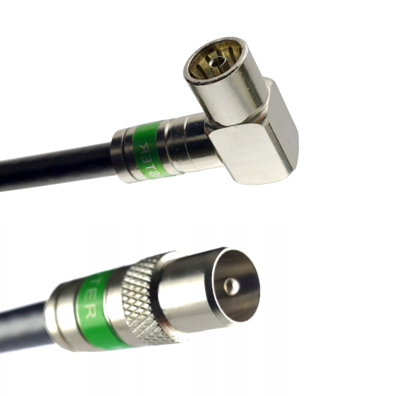 

Kabel antenowy wtyk Tv gniazdo Tv kątowe 2m