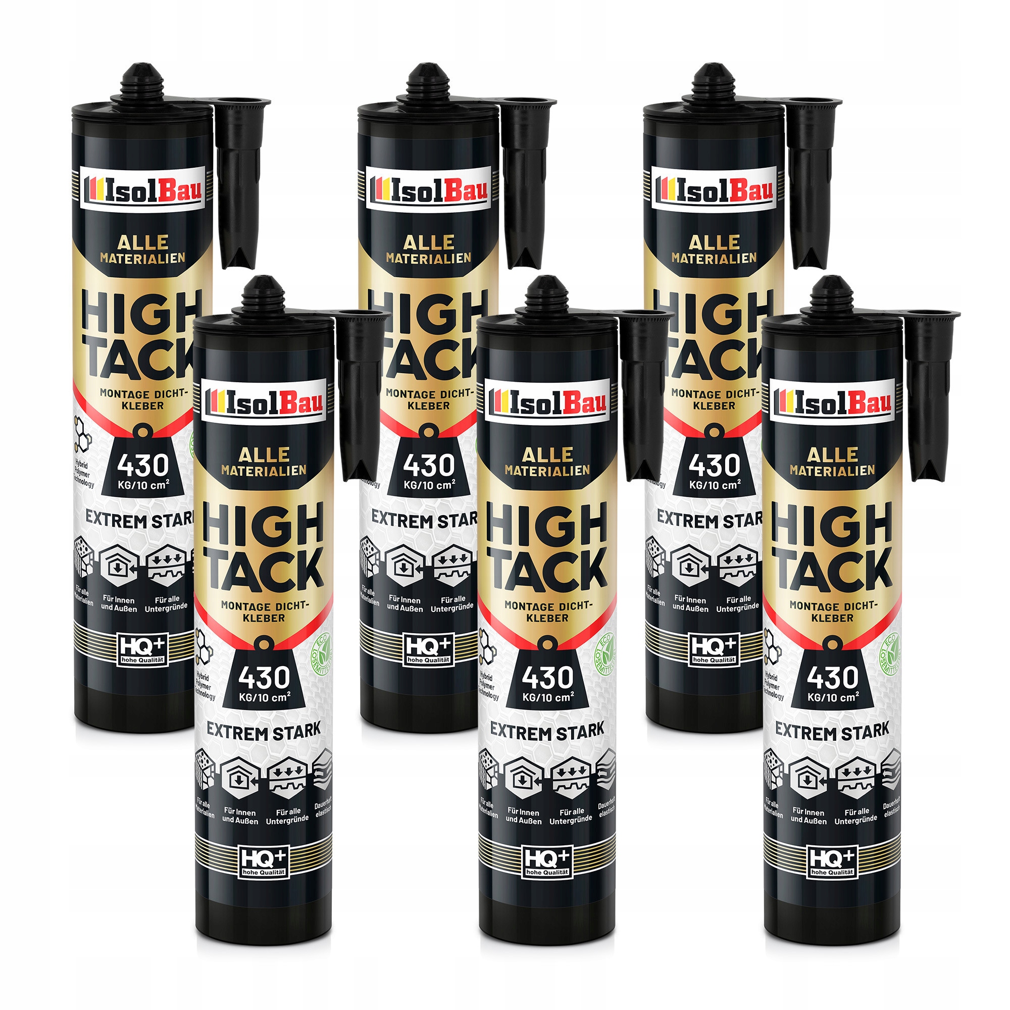 Montážní lepidlo High Tack Mamut 6x290 ml Bílé 400 kg/10 cm² Extrémně silné