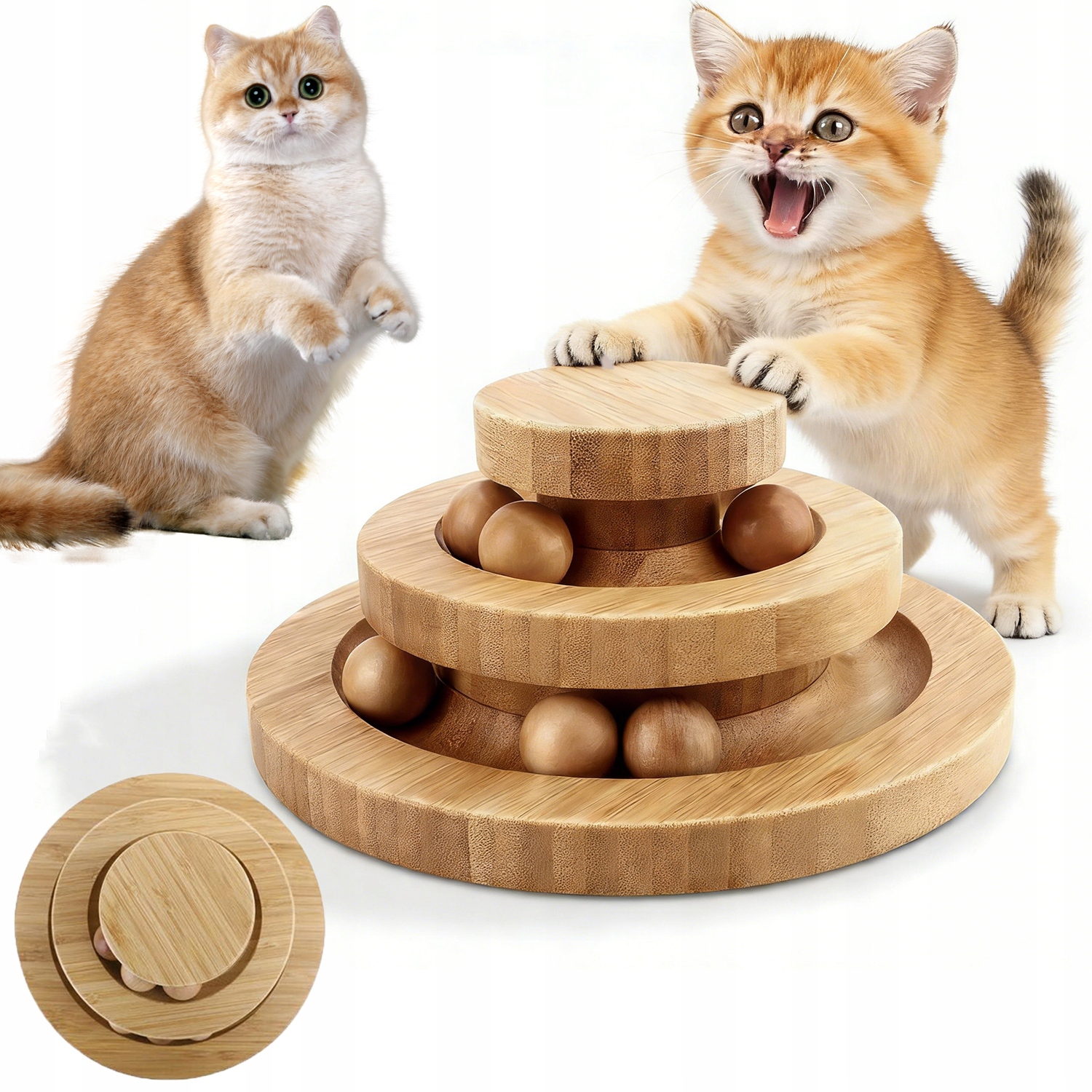 Levně Věž S Míčky Hračka Pro Kočky Interaktivní 3. Úroveň