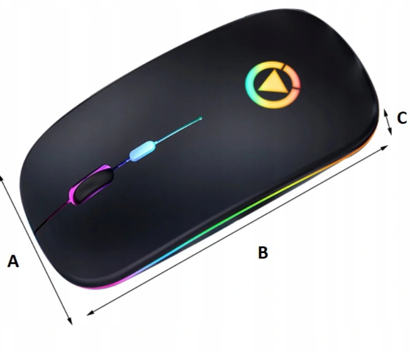 CICHA LEKKA MYSZ BEZPRZEWODOWA DO LAPTOPA PODŚWIETLANA RGB DO SZKOŁY PRACY Liczba przycisków 4
