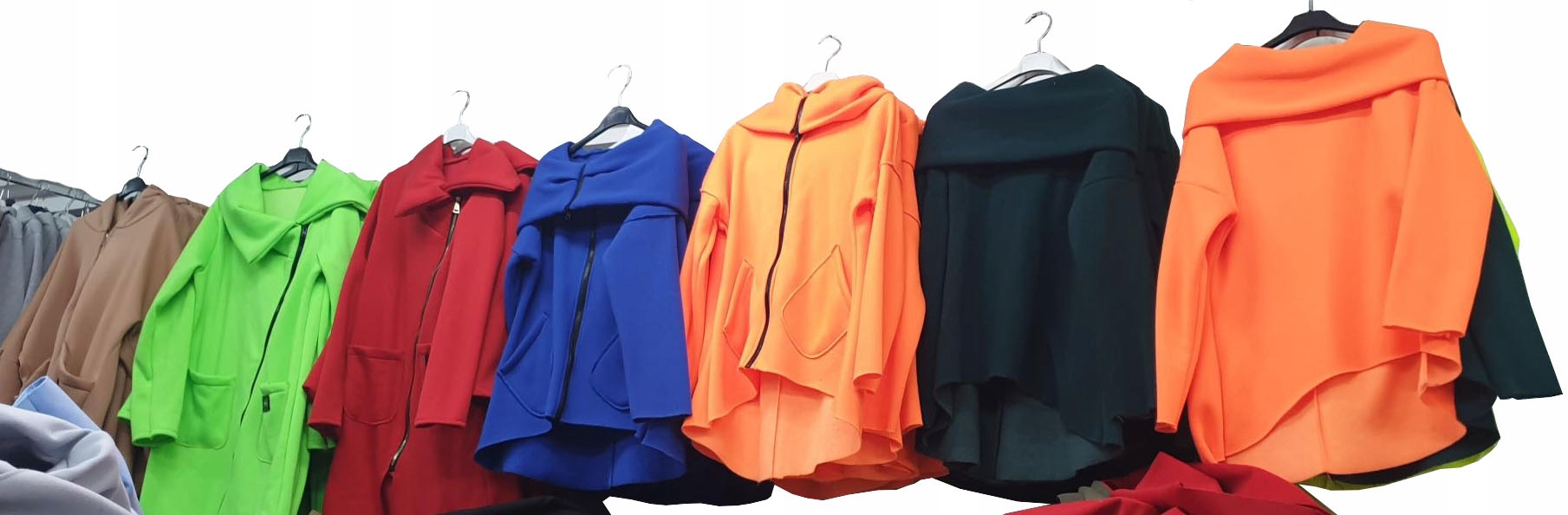 

Asymetryczna Bluza Tunika Kardigan Komin Kaptur S