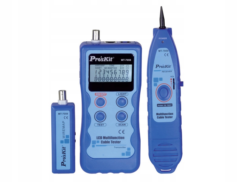 Tester kabli sieciowych RJ45 Lan, Bnc, Usb szukacz par MT-7059 Proskit