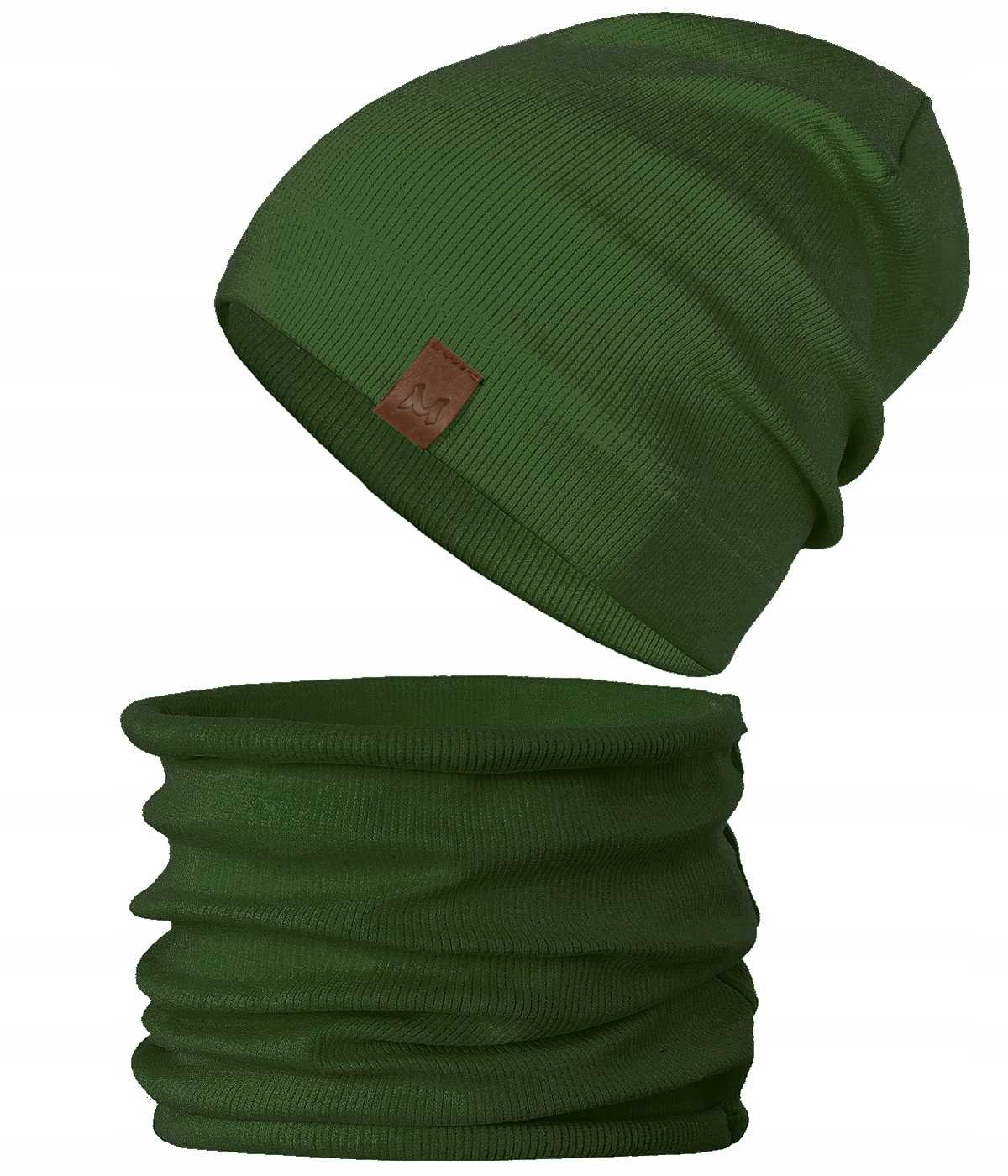 

Komplet Czapka Tuba komin beanie Prążek r. 50-52