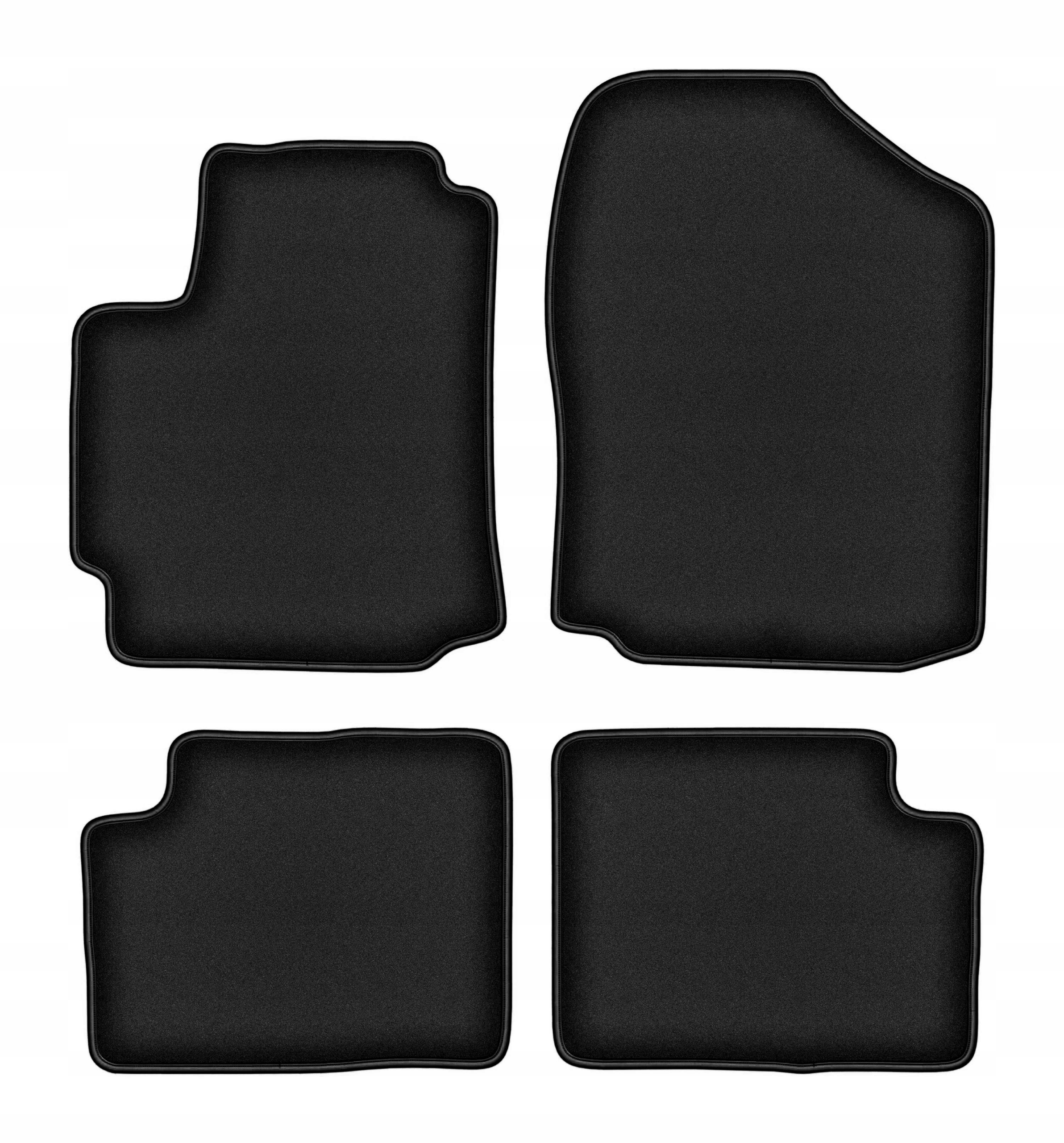Čierne velúrové koberčeky 4 ks pre: Daihatsu Sirion III M300 2004-2010