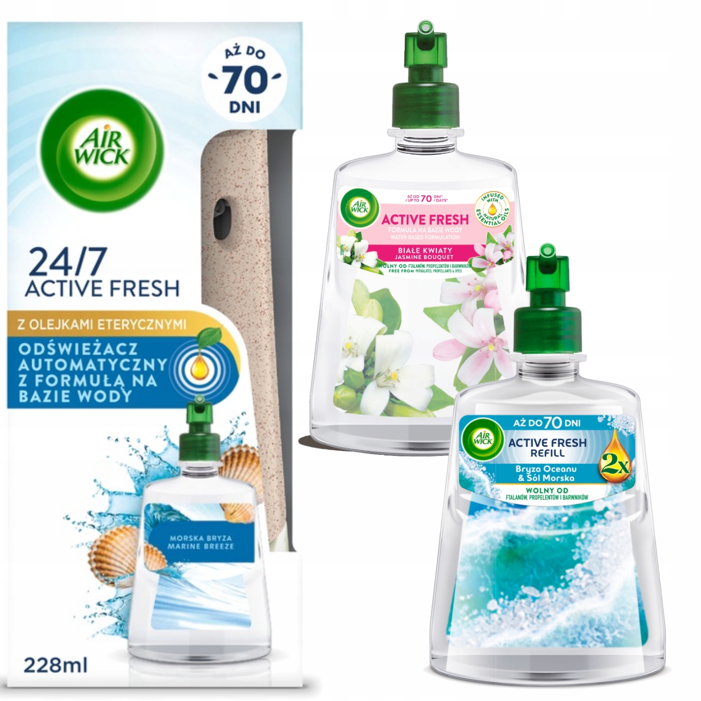 Levně Air Wick Active Fresh osvěžovač vzduchu komplet sada 2 náplně