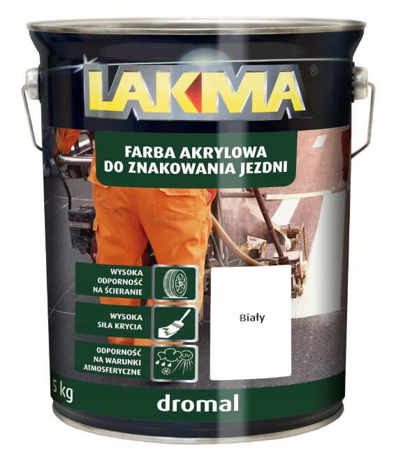 Lakma Dromal farba do znakowania jezdni 5 kg biały