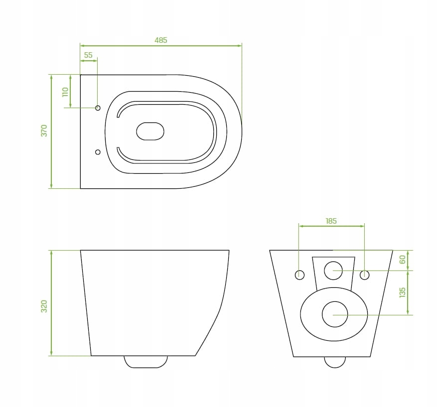 MISKA PODWIESZANA WC WISZĄCA MISA LAVEO DESNA CycleOn DESKA WOLNOOPADAJĄCA Linia Desna