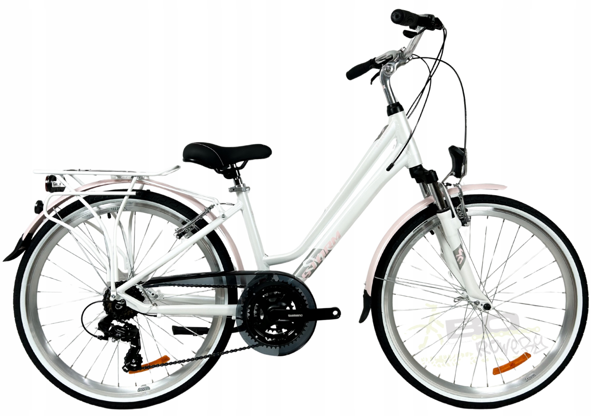 Rower Trekkingowy Damski Storm Marathon 1.0 Lady 15 26 perła róż mat 2025