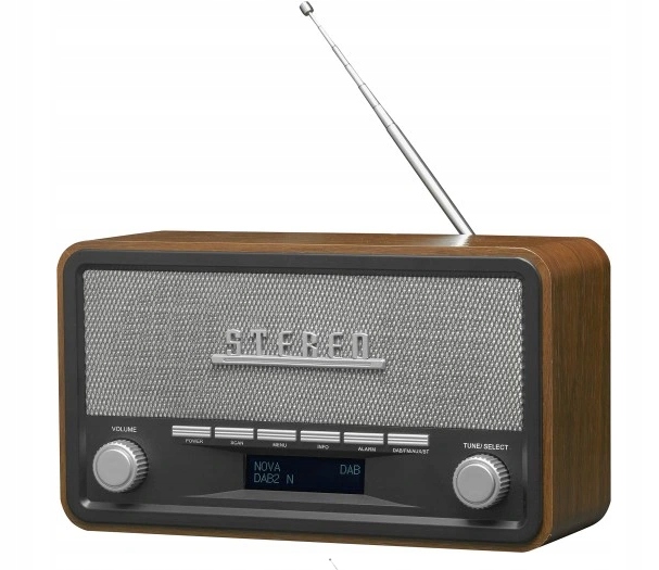 Radio sieciowo-bateryjne FM Denver DAB-18 brązowe