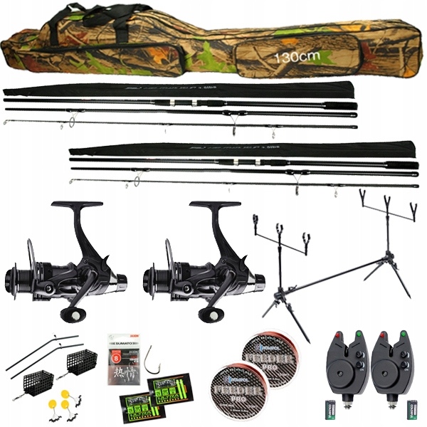 Zestaw Wędkarski karpiowy Pro Fl 2x wędka karp 2x kołowrotek stanowisko Z58