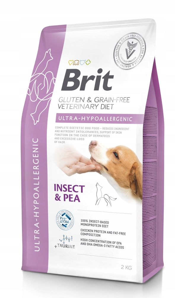 Levně Brit Gf Veterinary Diets Dog Ultra-Hypoallergenic Insect 2kg Hypoalergenní krmivo pro psy s hmyzím proteinem