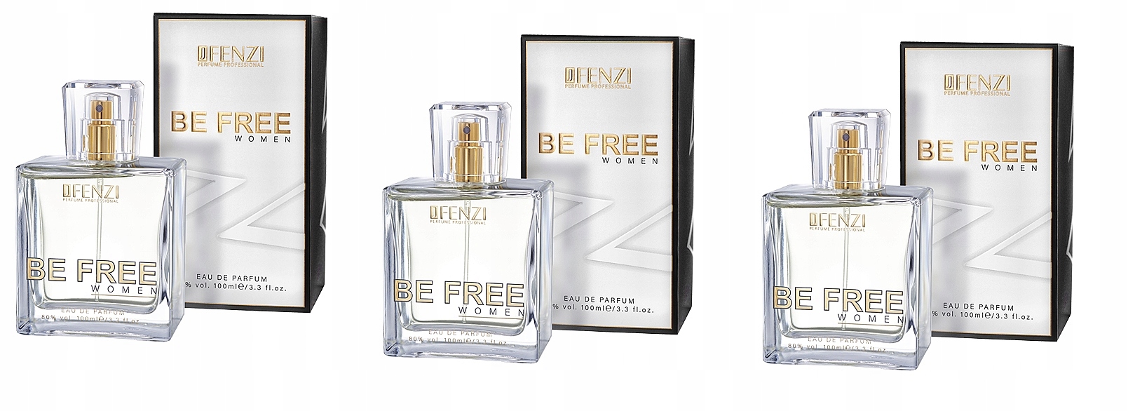 JFenzi Be Free Women 3x100 ml parfémovaná voda