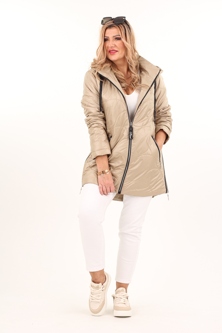 PIKOWANA KURTKA DAMSKA LEKKA PRZEJŚCIOWA Z KAPTUREM DUŻE ROZMIARY Marka FEMIMODA
