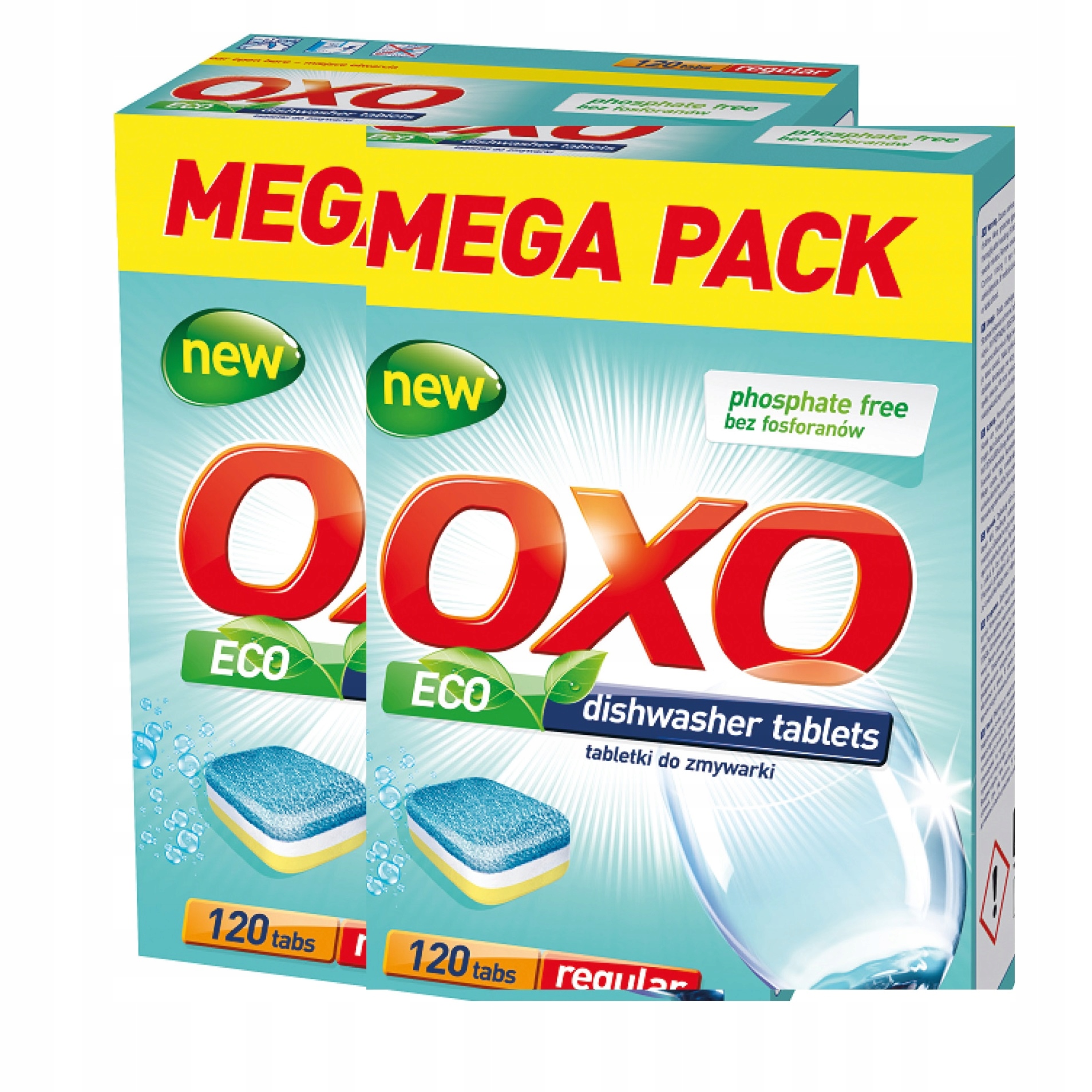 Levně 2x Oxo Tabletky Eco 120 kusů – složení bezpečné pro životní prostředí i nádobí