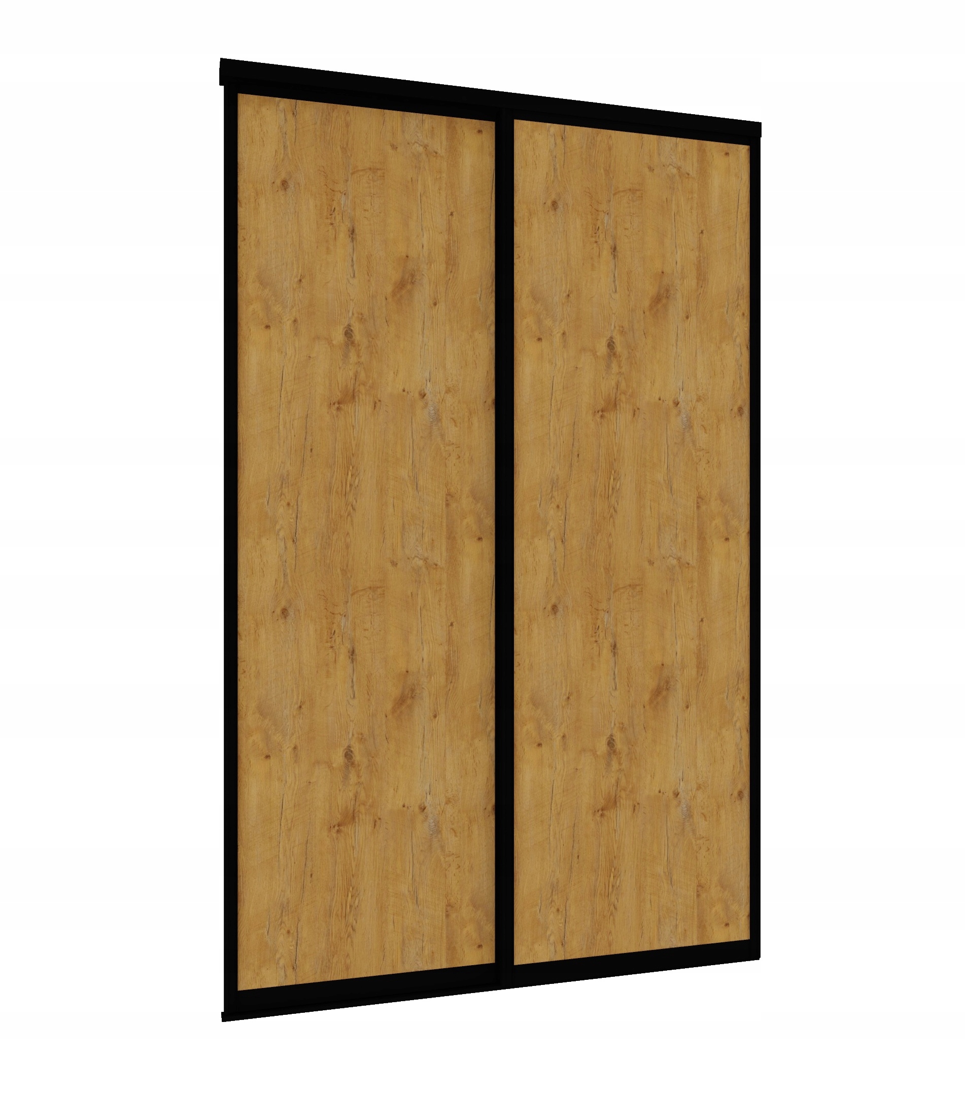 Laguna Zestaw na 2 drzwi RAMA WIDE / TOR GAMA CZARNY MAT 150cm