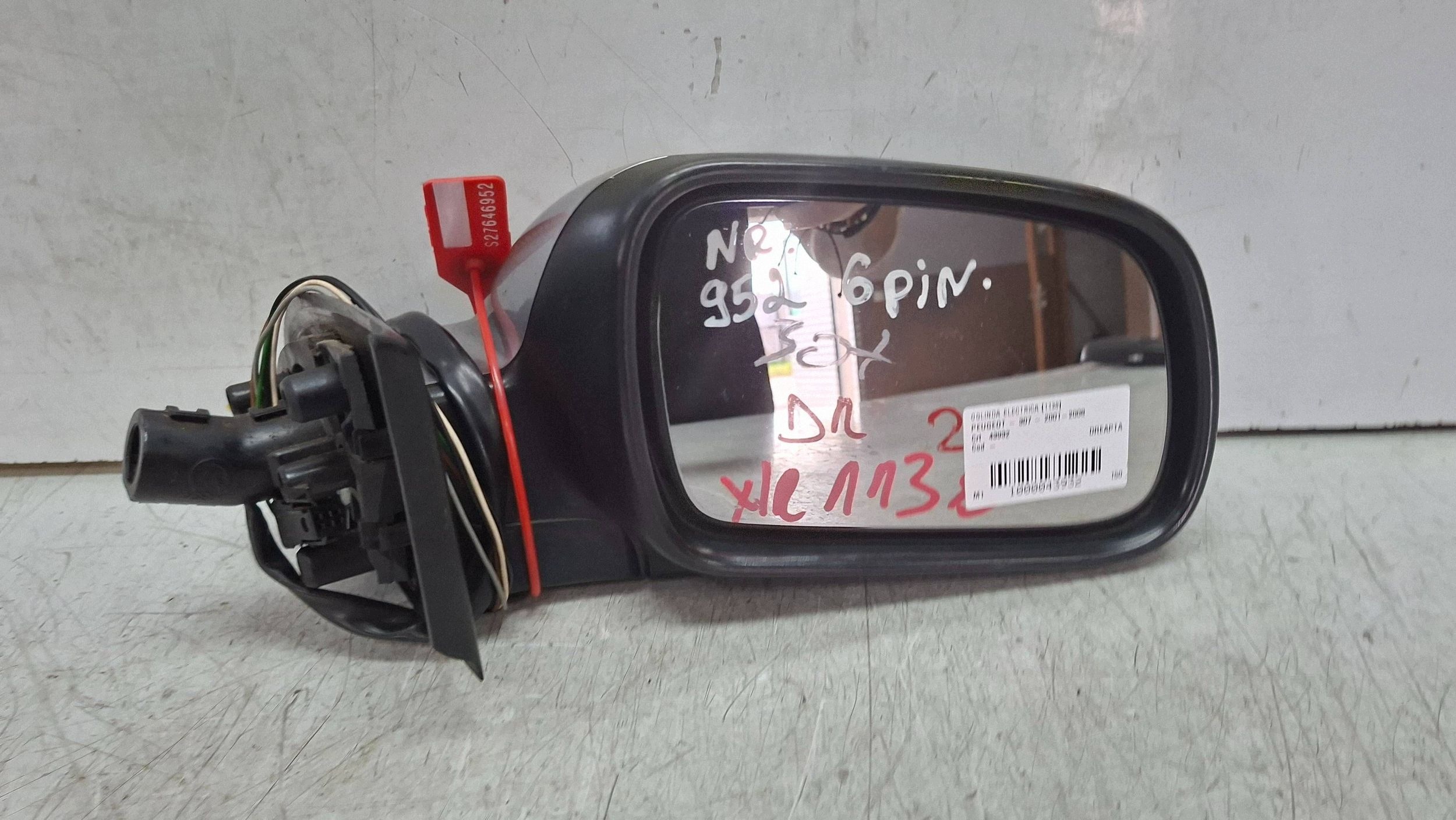 mirror right 6 vertical PEUGEOT 307 2001