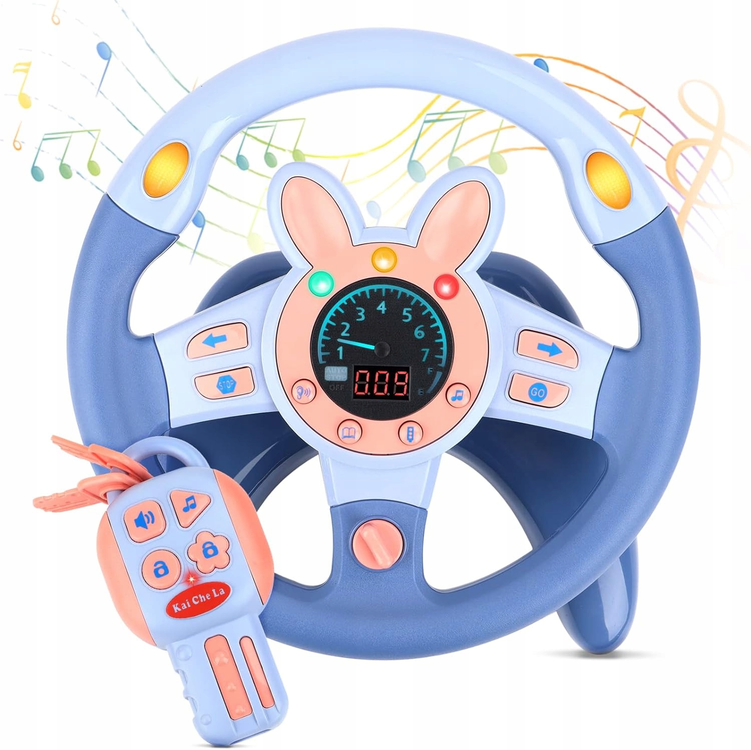 Steering wheel and car keys with 360° rotation - educational toy