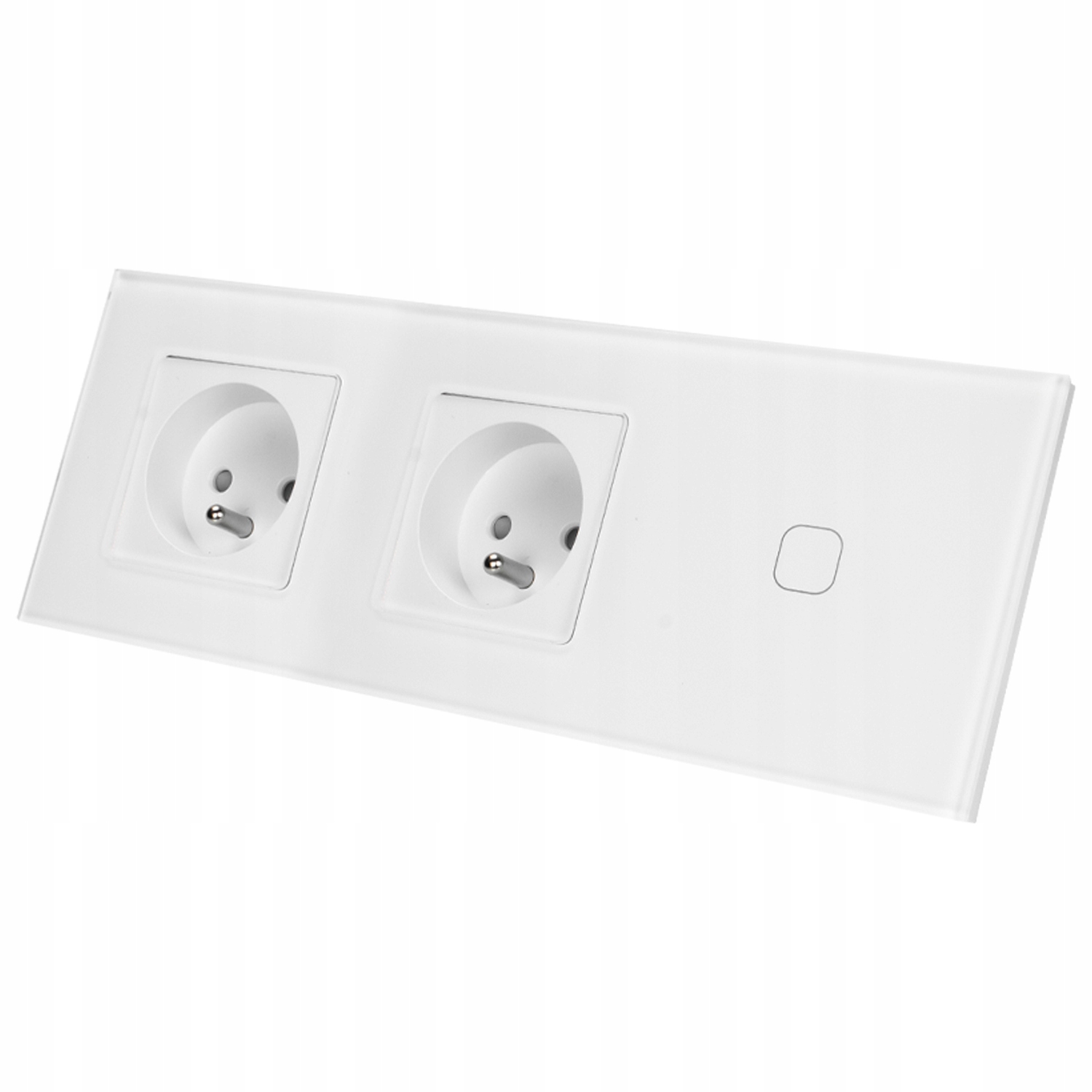 Elektrická Zásuvka Dvojité uzemnění Bílý dotykový spínač ze skla