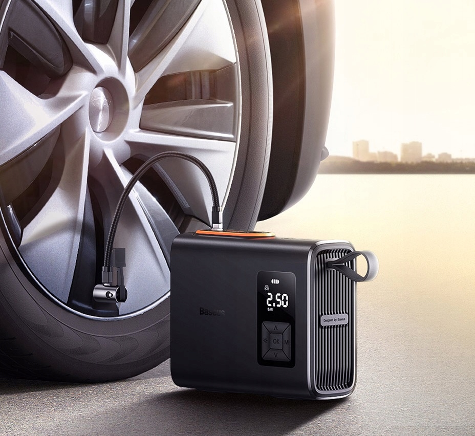 KOMPRESOR SAMOCHODOWY BASEUS BS-CG007 SPRĘŻARKA POMPKA 6000mAh Z LATARKĄ Marka Baseus