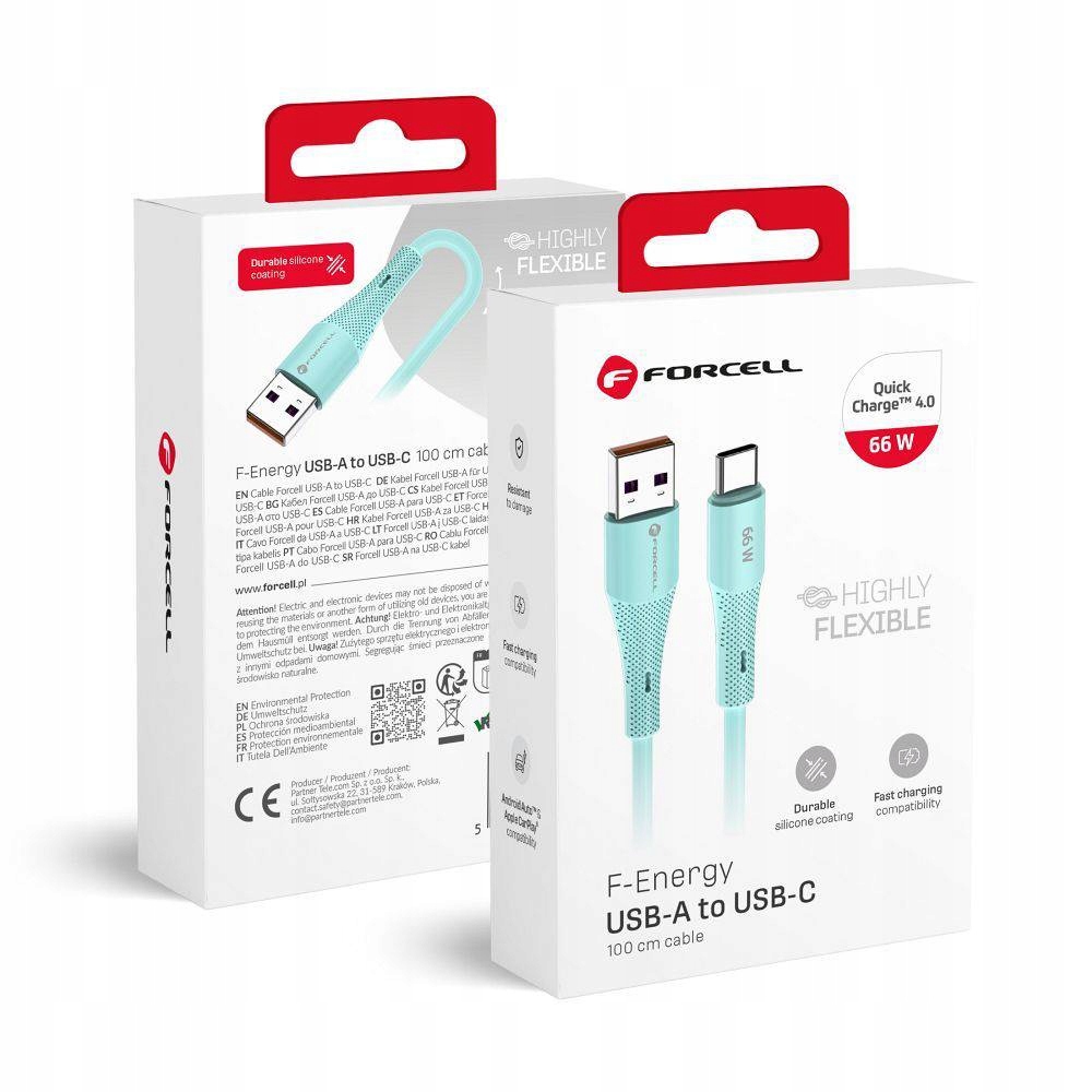 Kabel Usb A Do Usb C Forcell F-Energy Qc4.0 3A 66W Silicone 1 M C342