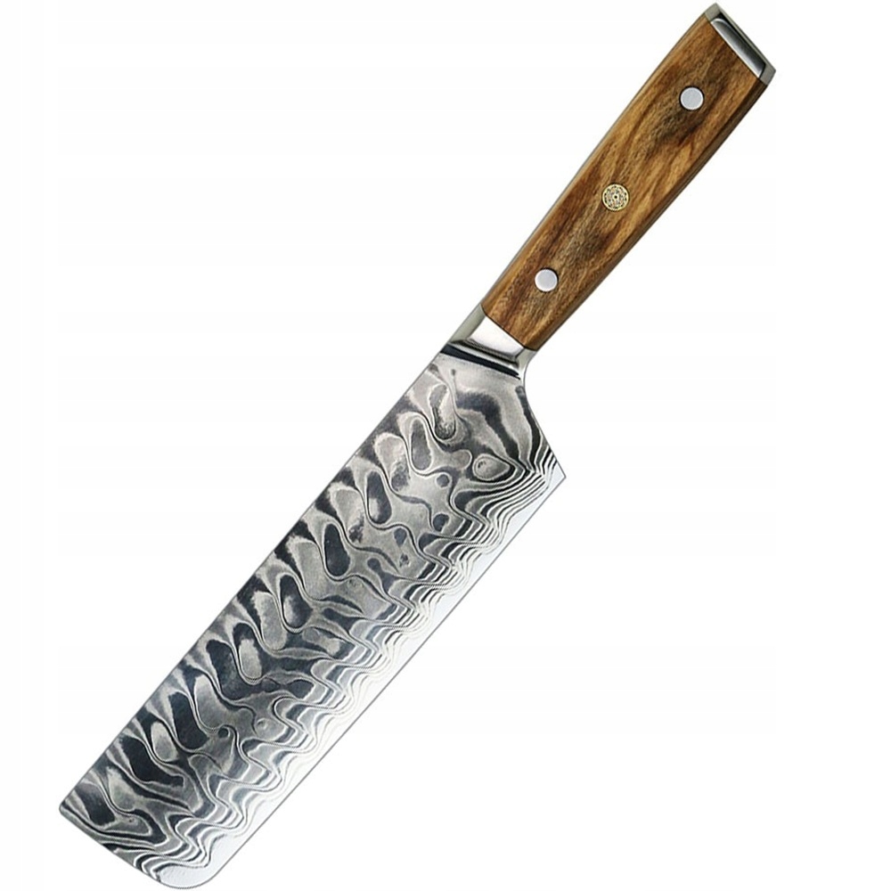 Damaškový kuchynský nôž Yu 37491 Nakiri/Hnedá KP-37491