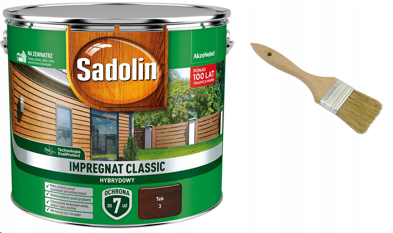 

Impregnat Sadolin Classic- tek, 9l Pędzel