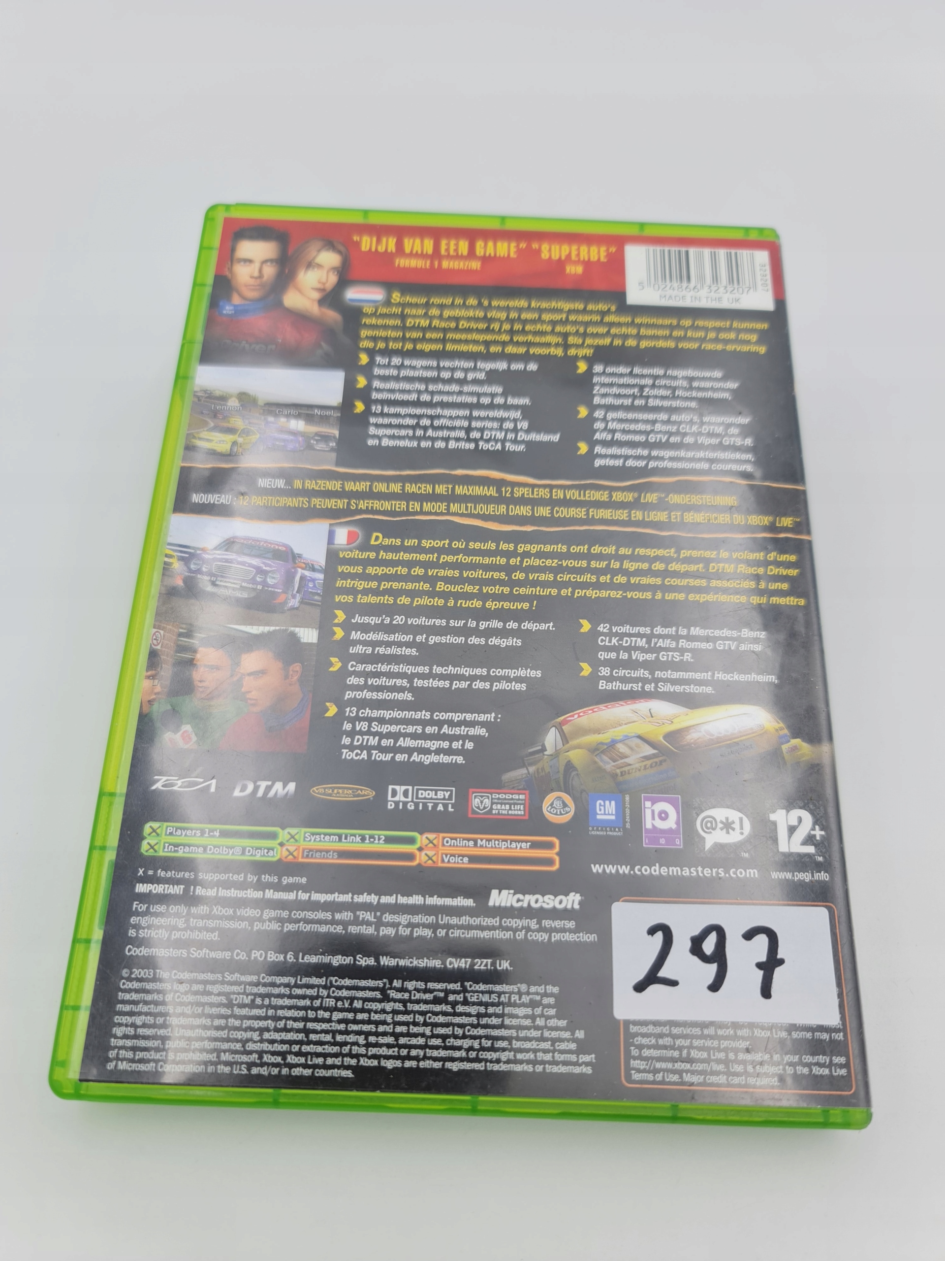 XBOX DTM RACE DRIVER Platforma Xbox