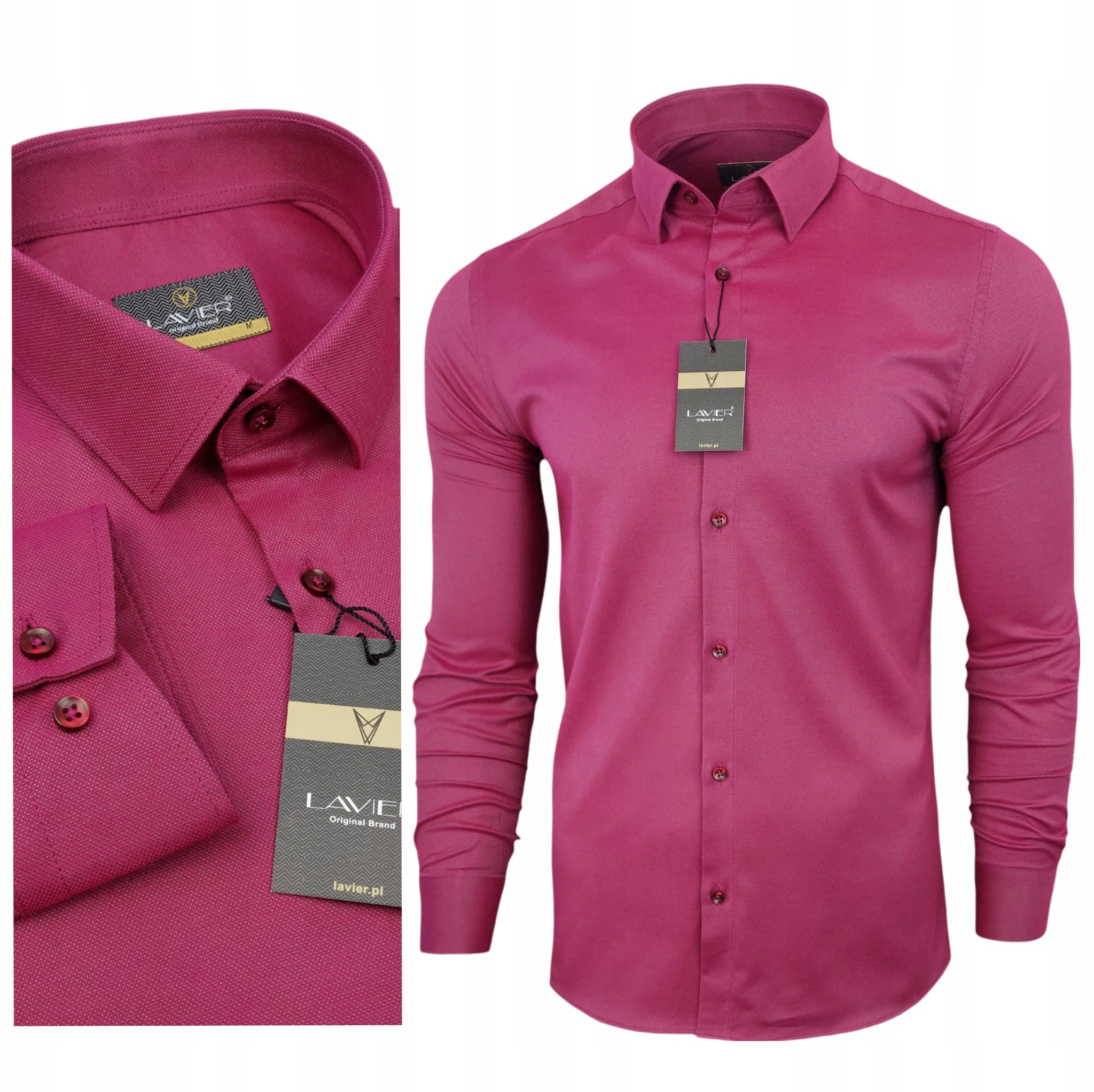 Pánská košile Lavier Fuchsia Oxford – elegantní klasická bavlna vel. M