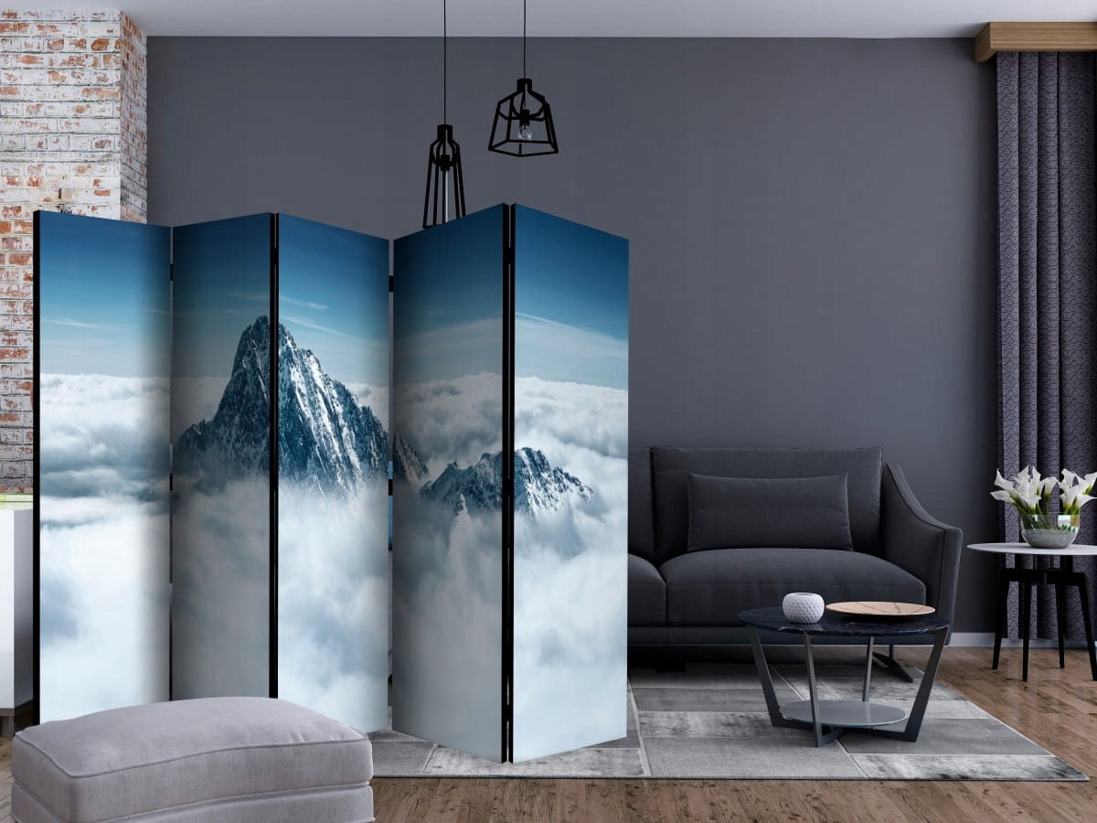 Parawan 5-częściowy - Górski szczyt w chmurach II Wysokość parawanu 172 cm