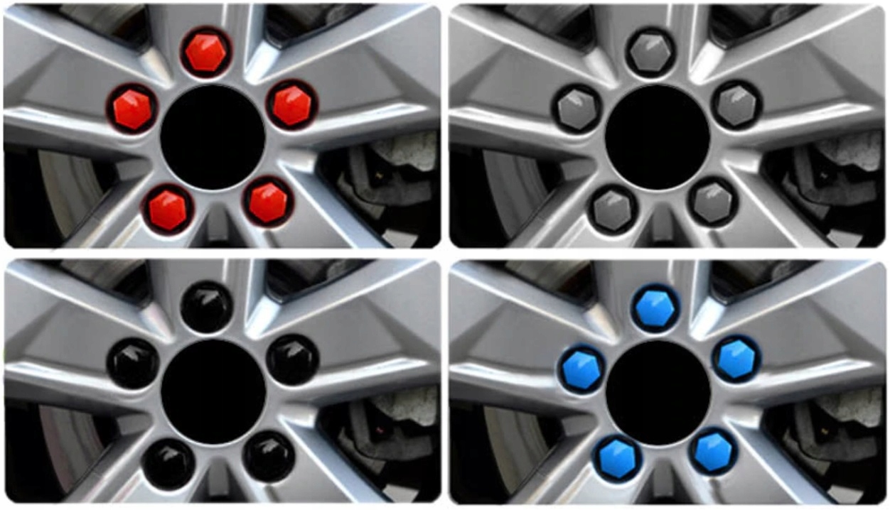 NAKŁADKI ZAŚLEPKI KAPSLE NA ŚRUBY KOŁA FELGI 17 mm Producent WM Motor