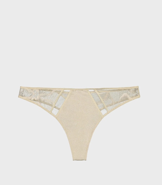 Calvin Klein Dámské Kalhotky Tanga Béžové S Krajkou M 0Z5A4_E* Tia