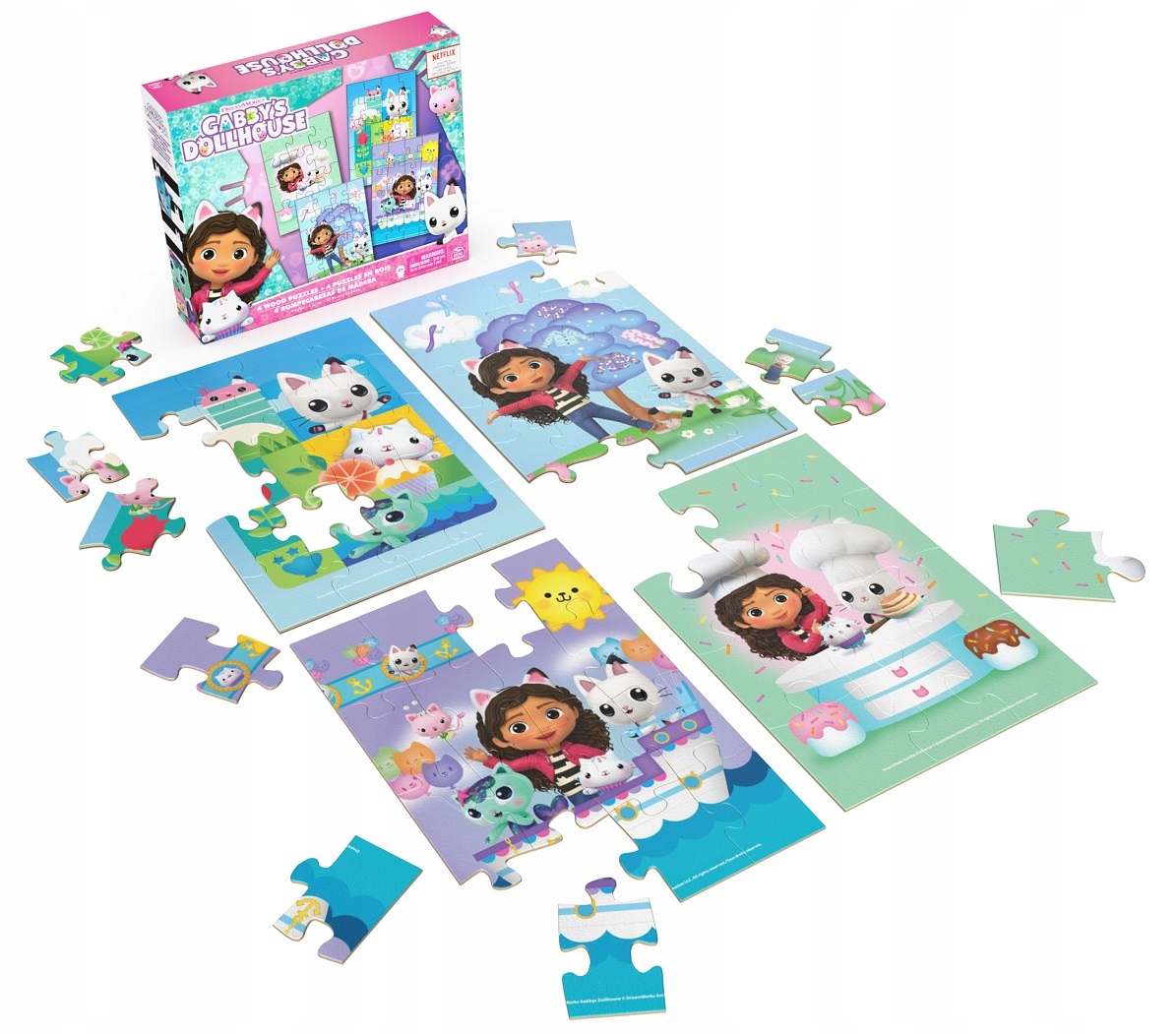 Gabinin magiczny domek drewniane puzzle 4 obrazki Rodzaj 2D