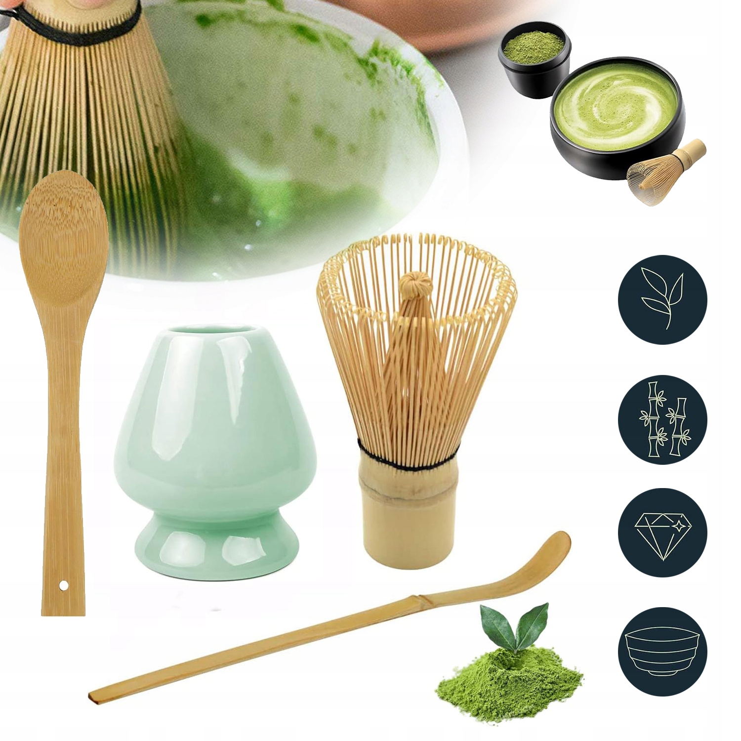 TRZEPACZKA MATCHA, MISKA DO MATCHA, POJEMNIK DO MATCHA, DO HERBATY MATCHA