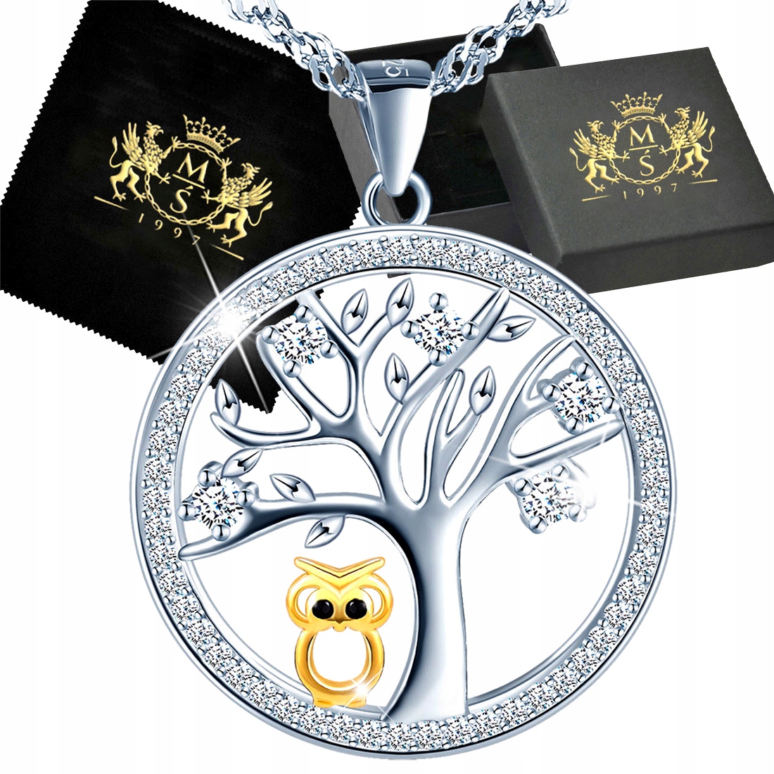 Stříbrný náhrdelník Stříbro 925 Přívěsek Přívěsek Dárek Pro manželku Stromek