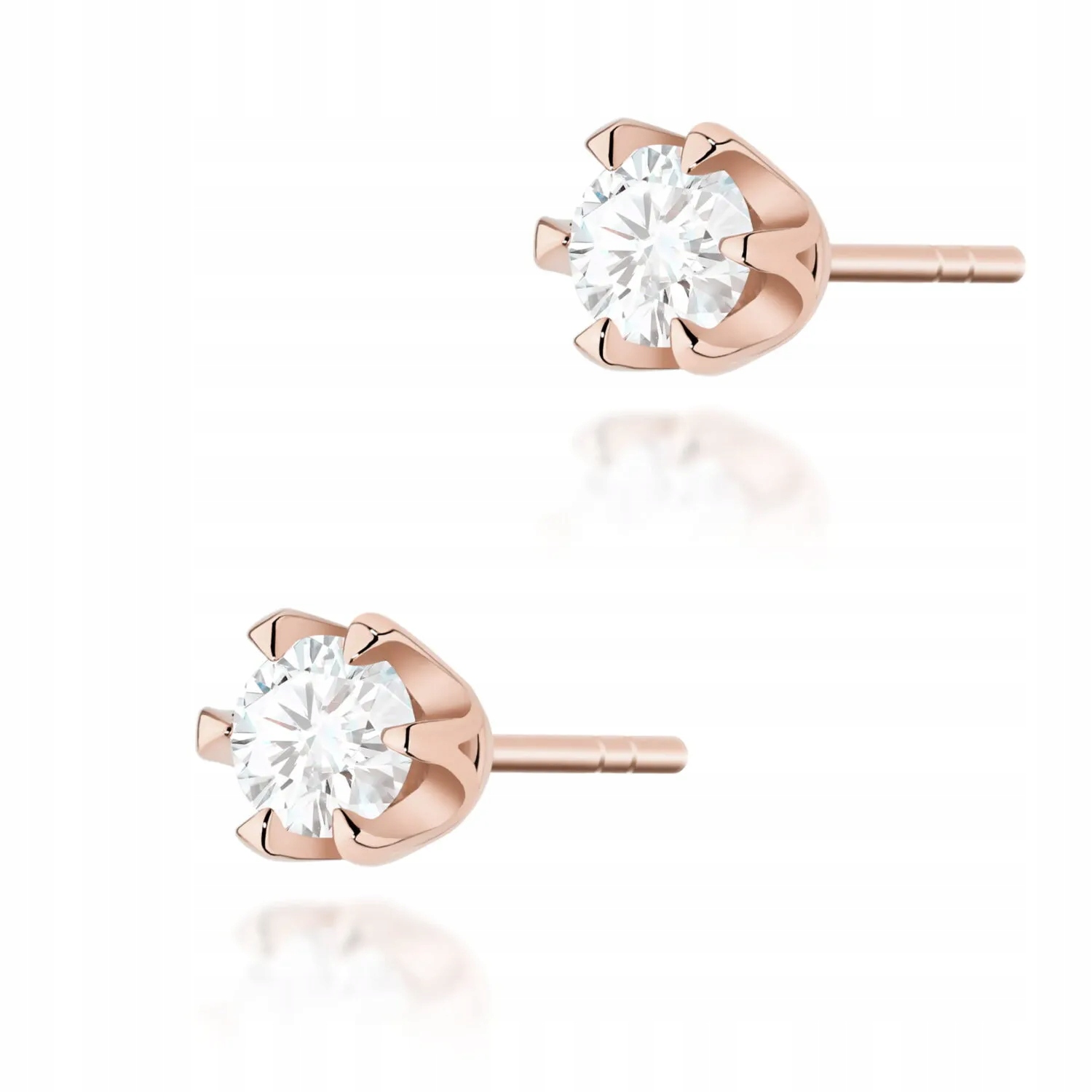 Złote kolczyki z brylantami diamenty 2 x 0,30ct różowe złoto pr. 585