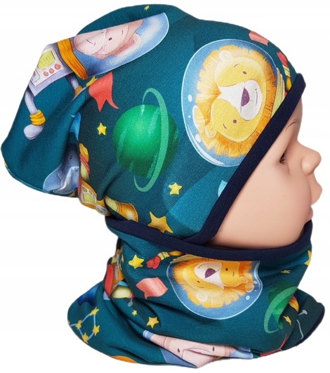 

Jesienna wiosenna czapka komin 46-48 Kosmos 2