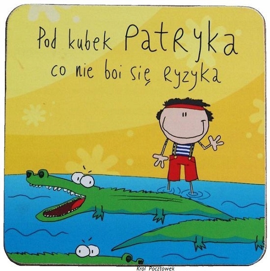 

Kolorowa Podkładka pod kubek z imieniem Patryk