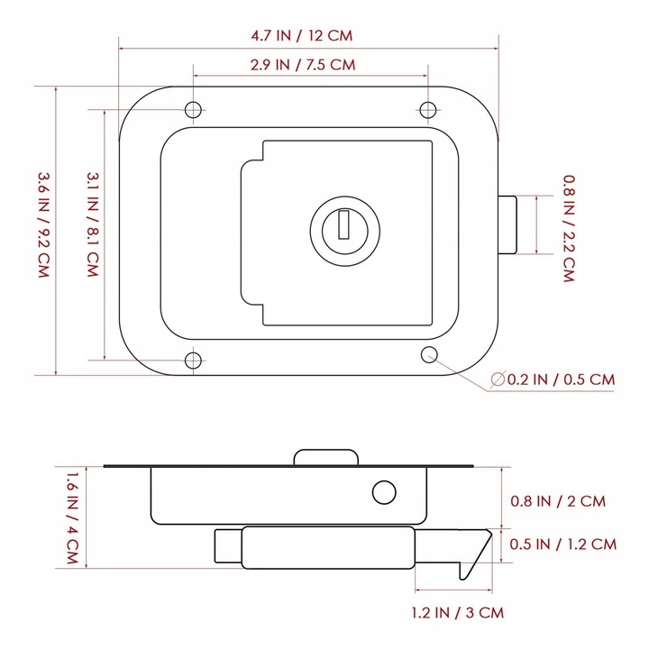 METALOWY ZAMEK DO DRZWI PRZYCZEPY Marka Inna
