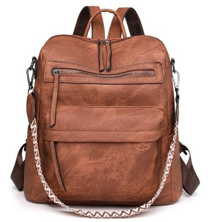 2w1 Plecak Torebka Damski Miejski Brąz Czarny Funkcjonalny Jakość