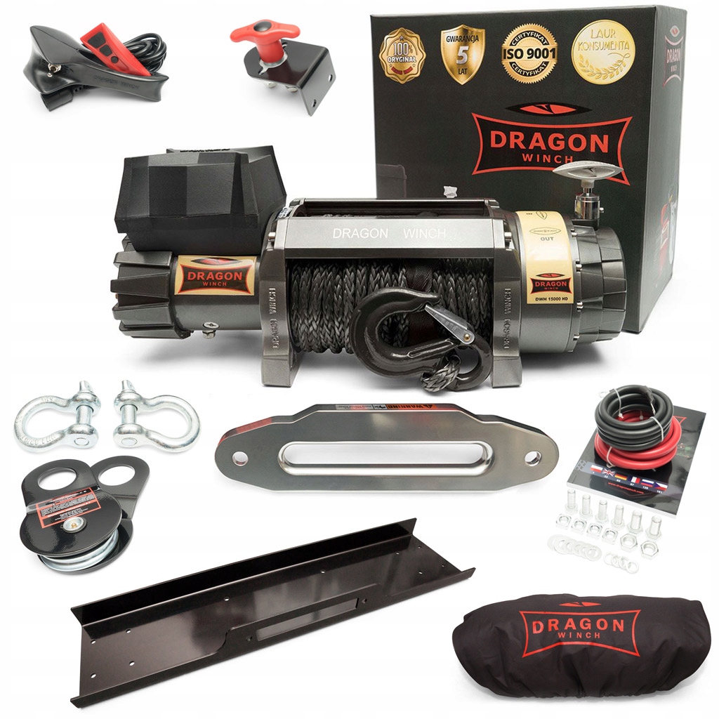 6,8T/13,6T Naviják Dragon 12V Elektrický Naviják automobilová syntetický