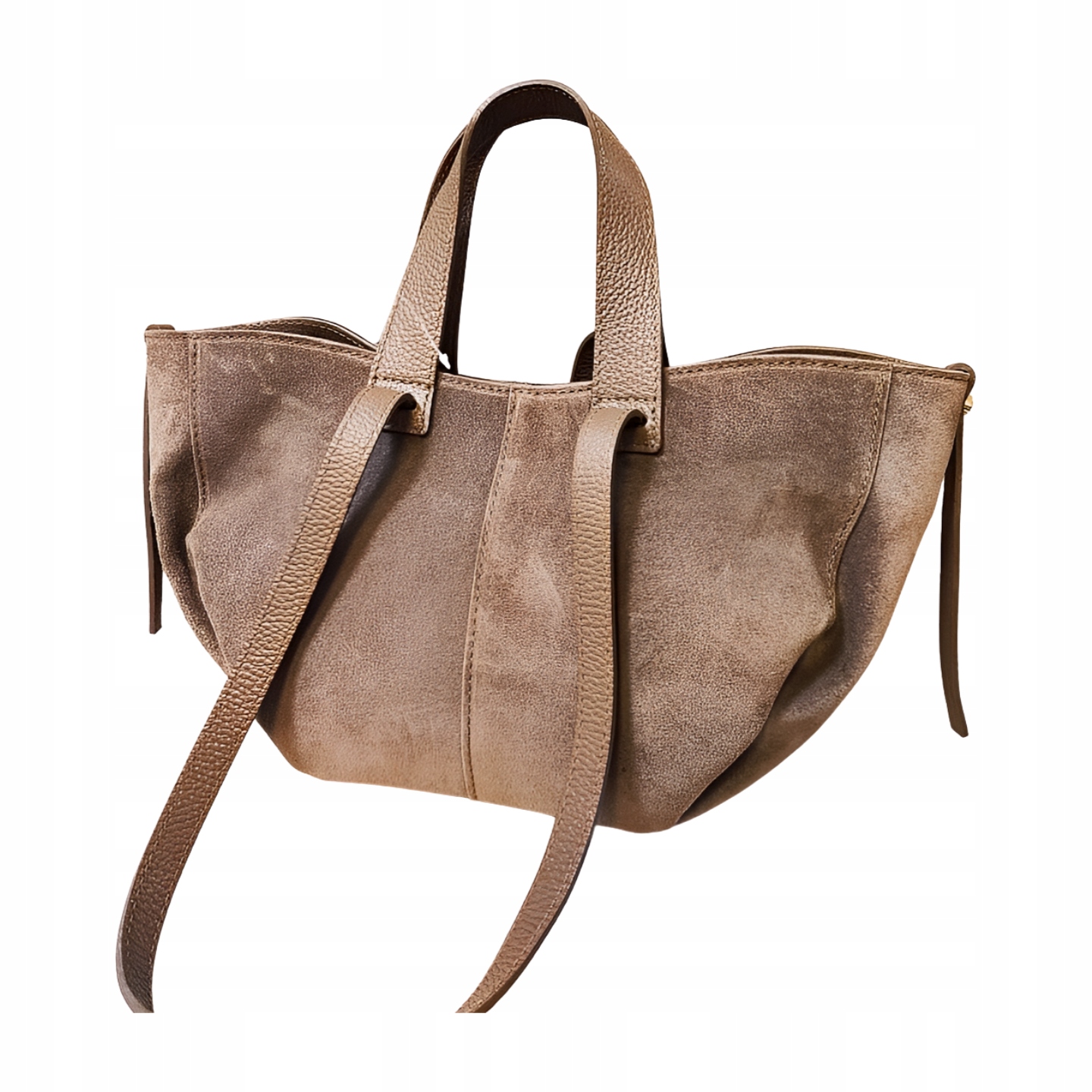 Laura Biaggi mini shopper taška semišová taupe