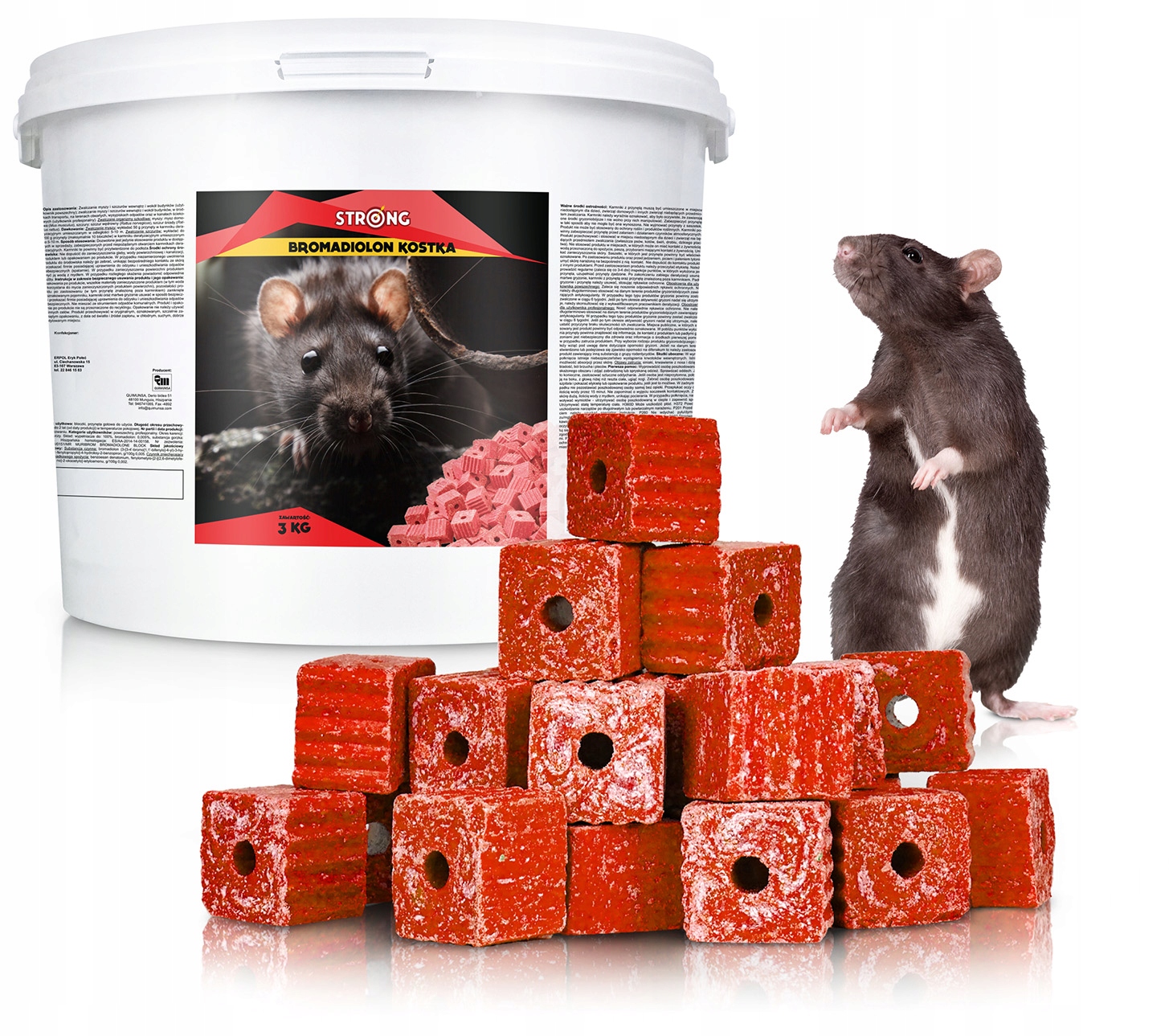 3 KG VELENO FORTE PER TOPI E RATTI CUBO DI CERA BROMADIOLONE