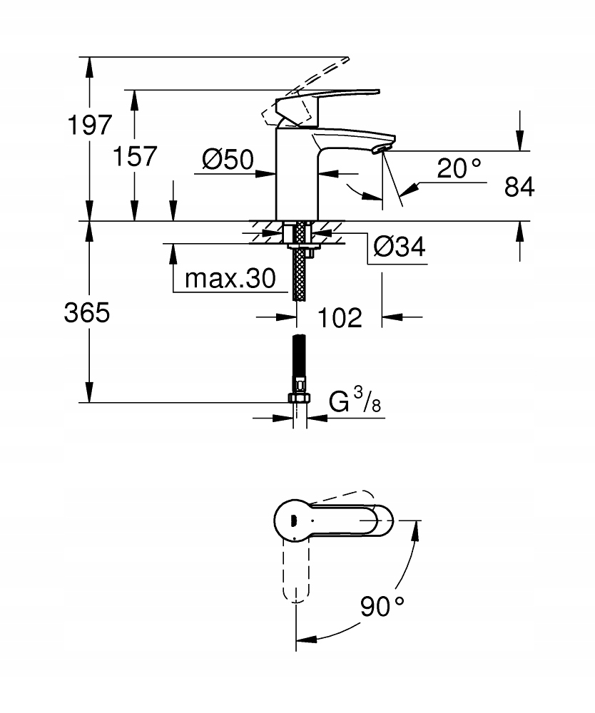 GROHE COSMOPOLITAN BATERIA UMYWALKOWA CHROM Marka Grohe