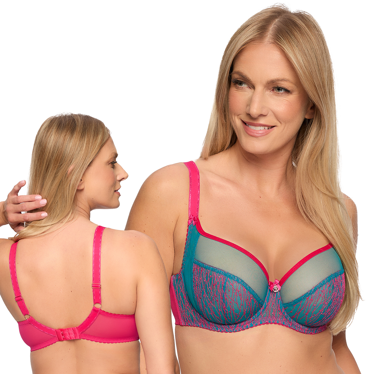 Gaia 1294 Cintia tyrkysová-fuchsiová 75D měkká podprsenka